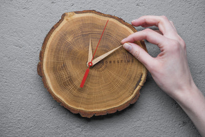 Laika Oak Slice Wall Clock-Home Goods-CLOCKS, NATURE WALL ART-Forest Homes-Nature inspired decor-Nature decor