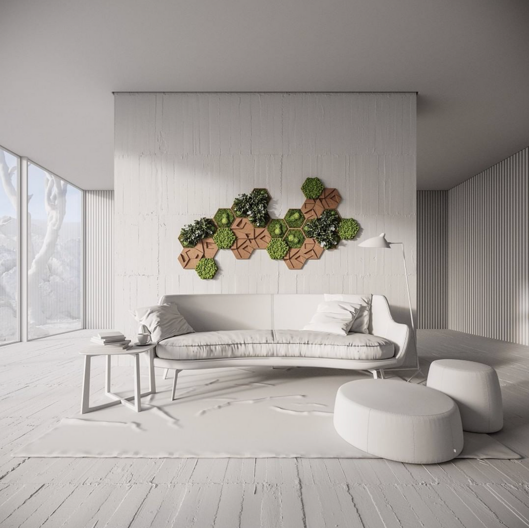 Moss and Cork Hexagon: Moss Panel | Forest Homes