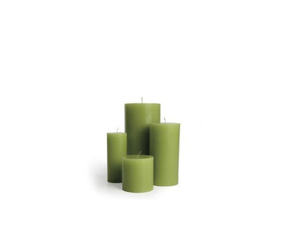Green Cathedral Pillar Candles Tall (Set of 4)-Comfort-CANDLES, GIFTS, SUSTAINABLE DECOR-Forest Homes-Nature inspired decor-Nature decor