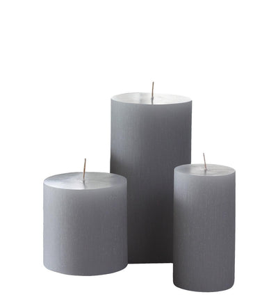 Grey Pure Pillar Candles Tall (Set of 6)-Comfort-CANDLES, GIFTS, SUSTAINABLE DECOR-Forest Homes-Nature inspired decor-Nature decor