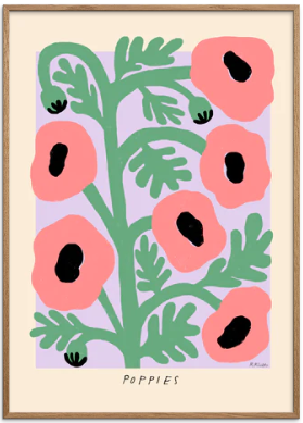 Madelen - Pastel poppies Original Artist Poster