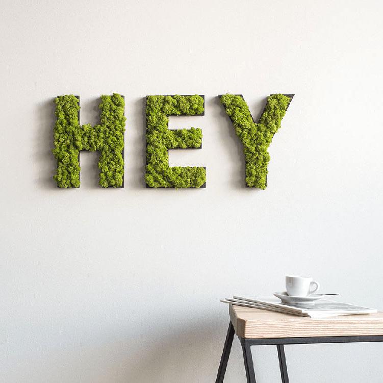 Moss Lettering Moss Letters and Symbols: Creative Wall Art | Forest Homes