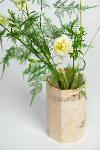 Tara Pikk Birch Bark Vases-Home Flora-BIRCH BARK, BOXES / ORGANISERS / CONTAINERS, TERRARIUMS / VASES / PLANT HANGERS-Forest Homes-Nature inspired decor-Nature decor
