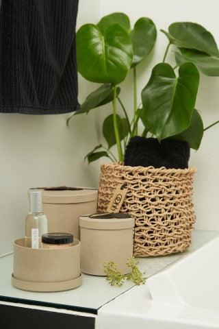 Natural Black Handwoven Paper Baskets (Set of 8)-Storing and Organising-BASKETS, BOXES / ORGANISERS / CONTAINERS, STORAGE, SUSTAINABLE DECOR-Forest Homes-Nature inspired decor-Nature decor