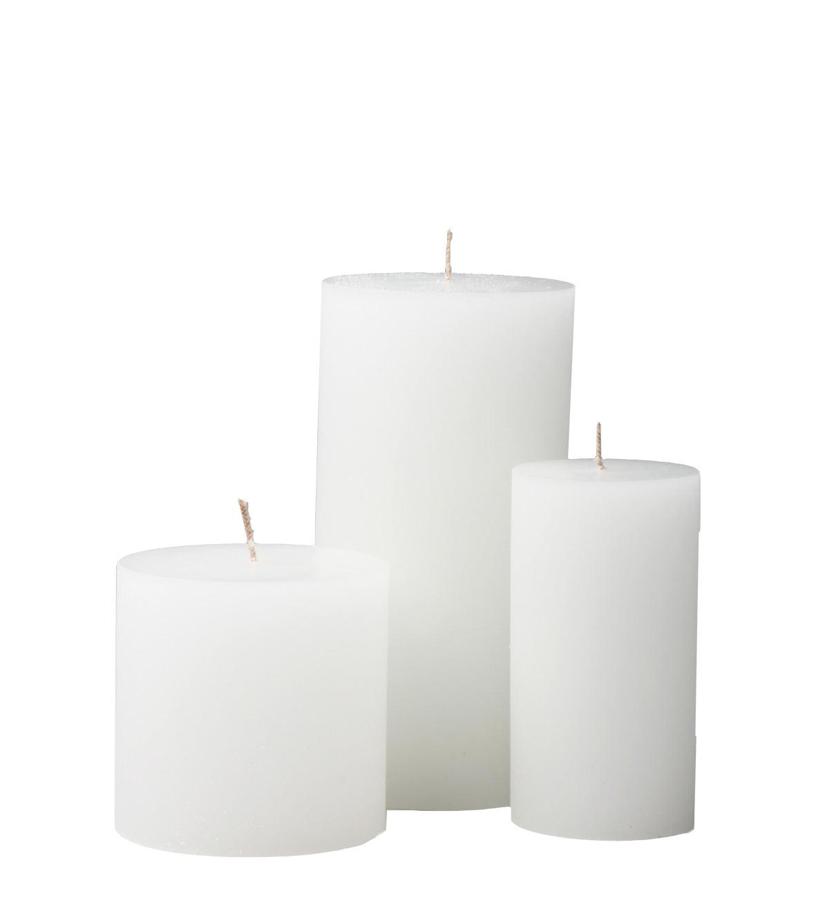 White Pure Pillar Candles Tall (Set of 4)-Comfort-CANDLES, GIFTS, SUSTAINABLE DECOR-Forest Homes-Nature inspired decor-Nature decor