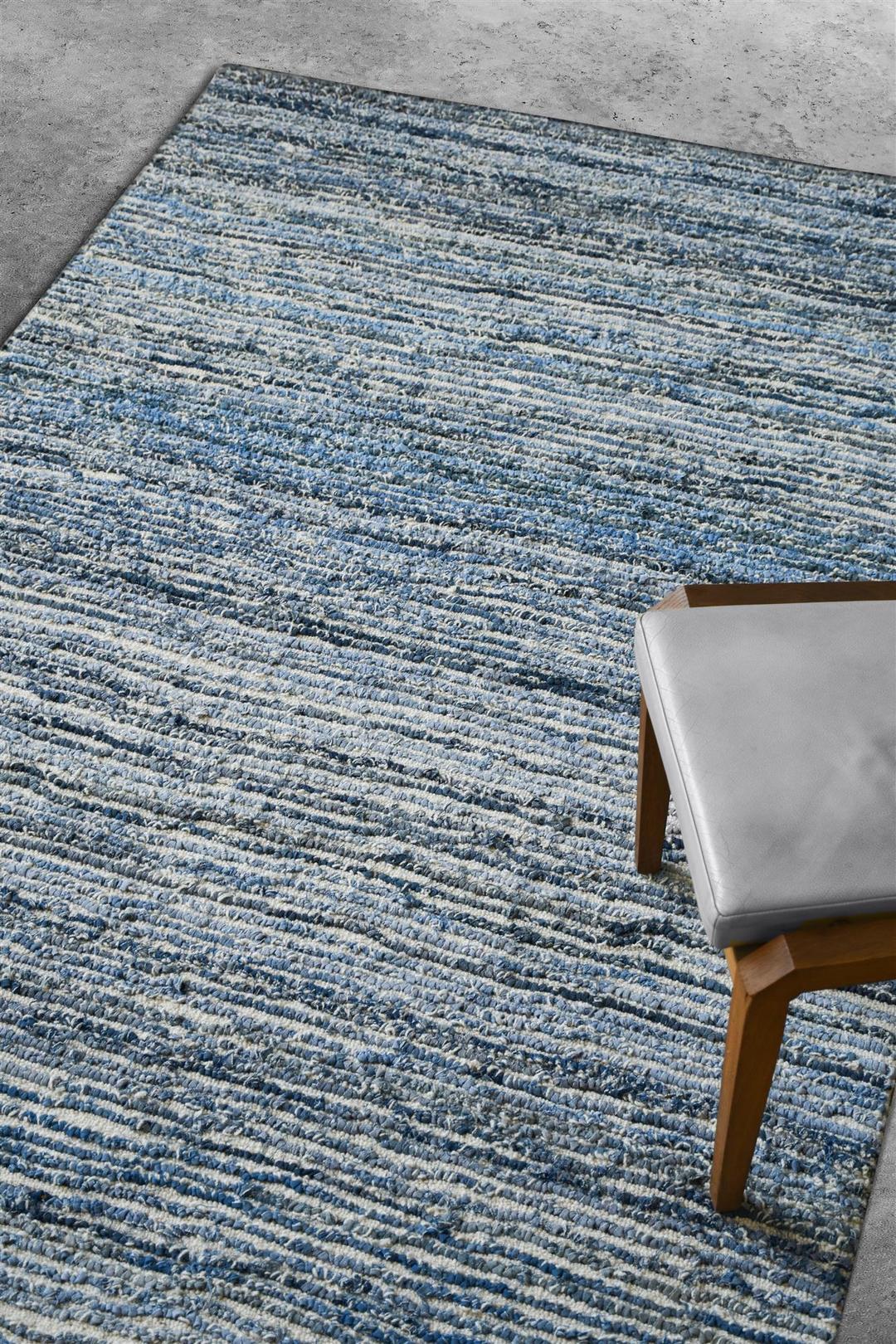 Denim Wool Rug Leopold Recycled Denim Blue Wool Rug | Forest Homes