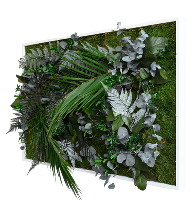 Jungle Rectangular Plant and Moss Wall Art (100x60cm)-Wall Decor-MOSS PICTURES, MOSS WALL ART, PLANT WALL ART, PLANTS-Forest Homes-Nature inspired decor-Nature decor
