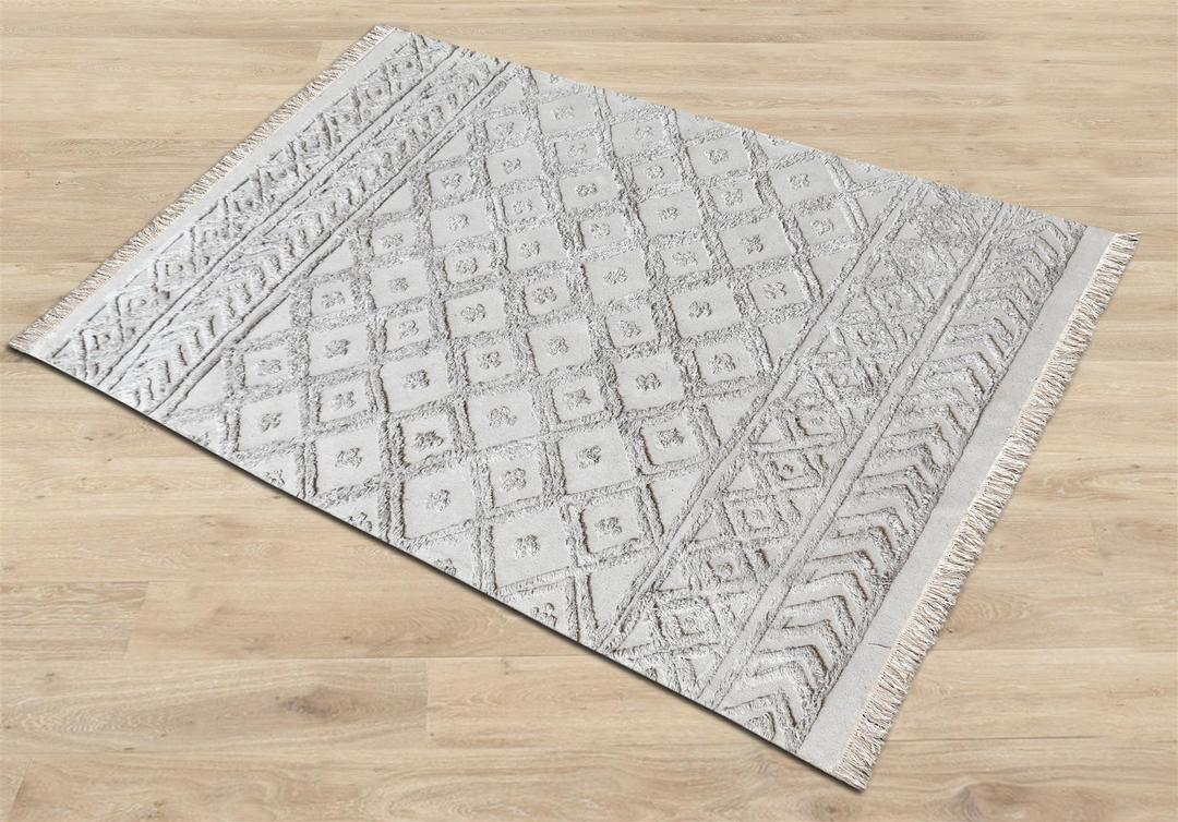 Zea Light Grey Cotton Rug-Furnishings-RECYCLED COTTON & COTTON RUGS, RUGS-Forest Homes-Nature inspired decor-Nature decor