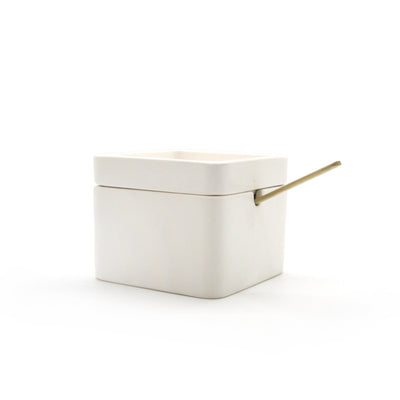 White Viennese Braid Concrete Box-Storing and Organising-BOXES / ORGANISERS / CONTAINERS, CONCRETE, COOKING/SERVING TOOLS, CUTLERY / TOOLS, TABLEWARE-Forest Homes-Nature inspired decor-Nature decor