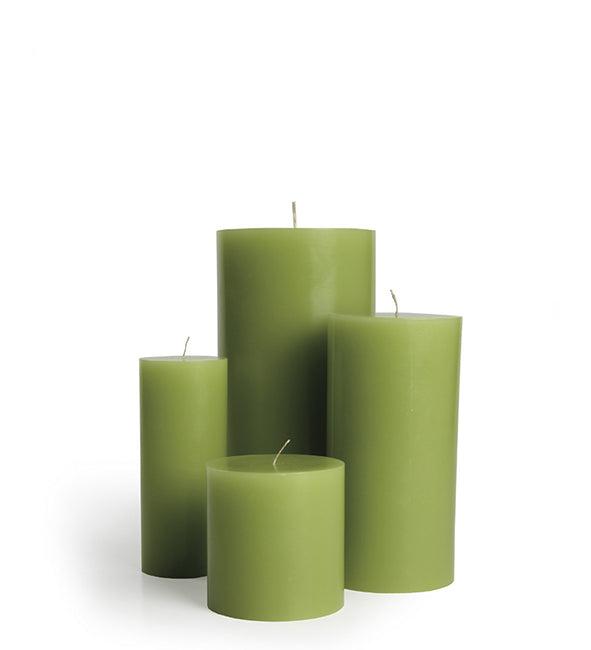 Green Cathedral Pillar Candles Tall (Set of 4)-Comfort-CANDLES, GIFTS, SUSTAINABLE DECOR-Forest Homes-Nature inspired decor-Nature decor