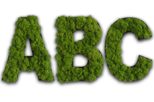 Moss Letters and Symbols-Wall Decor-MOSS FRAMES, MOSS PANELS, MOSS PICTURES, MOSS WALL ART, PLANTS-Forest Homes-Nature inspired decor-Nature decor
