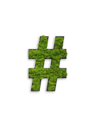 Hashtag Symbol-Wall Decor-MOSS FRAMES, MOSS PANELS, MOSS PICTURES, MOSS WALL ART, PLANTS-Forest Homes-Nature inspired decor-Nature decor
