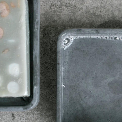 Light Grey Concrete Soap Stand w/ Vegan Soap-Storing and Organising-BOXES / ORGANISERS / CONTAINERS, CONCRETE, SOAP STANDS, STONE-Forest Homes-Nature inspired decor-Nature decor