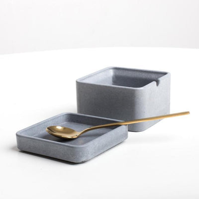 Black Concrete Box-Storing and Organising-BOXES / ORGANISERS / CONTAINERS, CONCRETE, COOKING/SERVING TOOLS, CUTLERY / TOOLS, TABLEWARE-Forest Homes-Nature inspired decor-Nature decor
