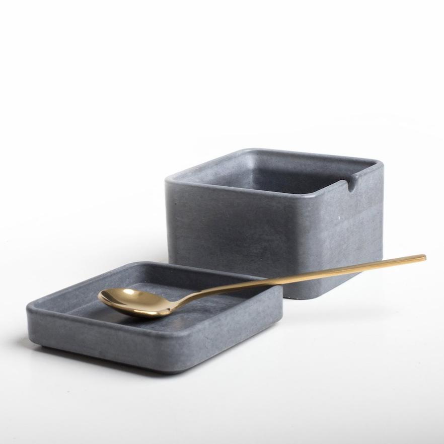 Grey Concrete Box-Storing and Organising-BOXES / ORGANISERS / CONTAINERS, CONCRETE, COOKING/SERVING TOOLS, CUTLERY / TOOLS, TABLEWARE-Forest Homes-Nature inspired decor-Nature decor